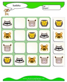 okul öncesi çocuklar için Sudoku Çocuk Bulmacaları